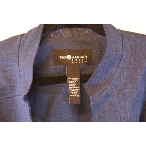Sag Harbor Blazer Jacket Women's 18W Blue 100% Polyester Open Front Long Sleeve - Picture 5 of 12